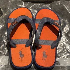 Polo by Ralph Lauren Kids Flip Flops in Orange and Navy